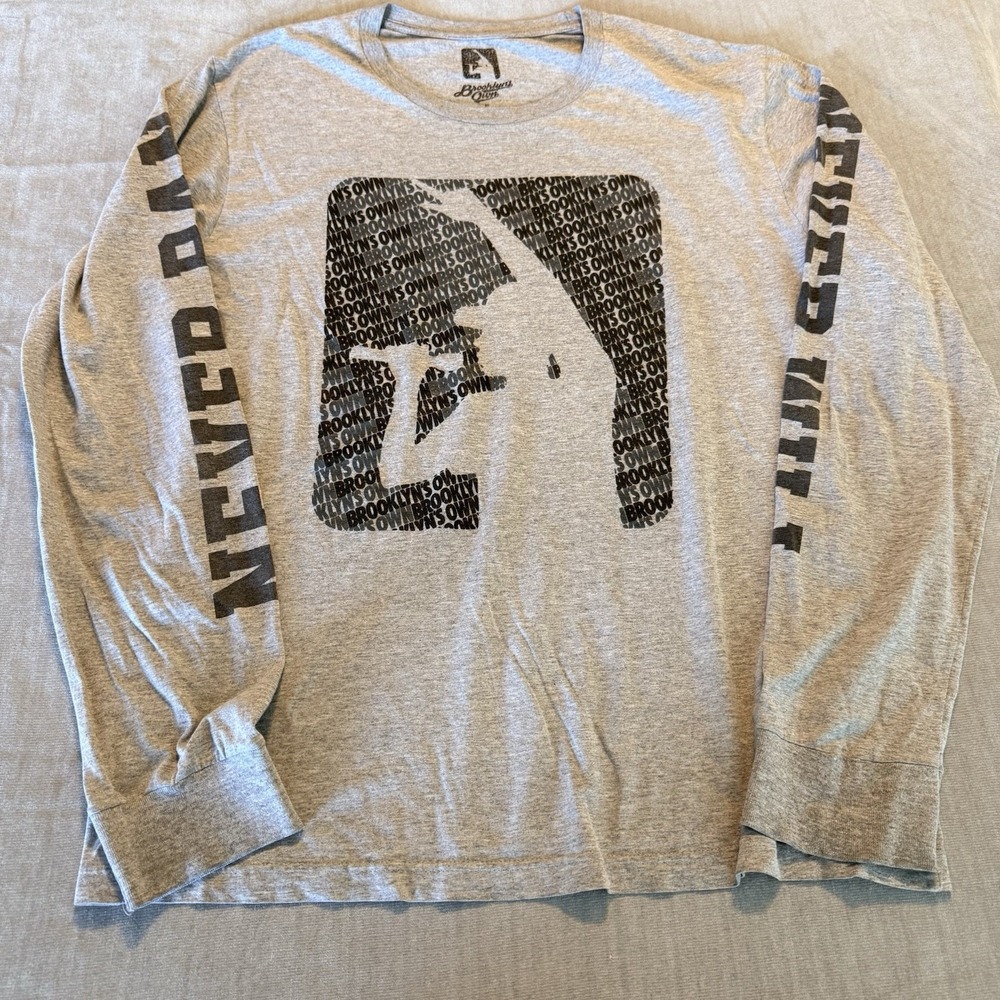 Rocawear Brooklyns Own XL Gray‎ Long Sleeve T Shirt 27 Graphic Hip Hop Tee